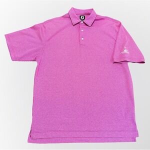 FootJoy Golf Polo Shirt Mens Pink LPGA International Daytona Beach Micro-Grid